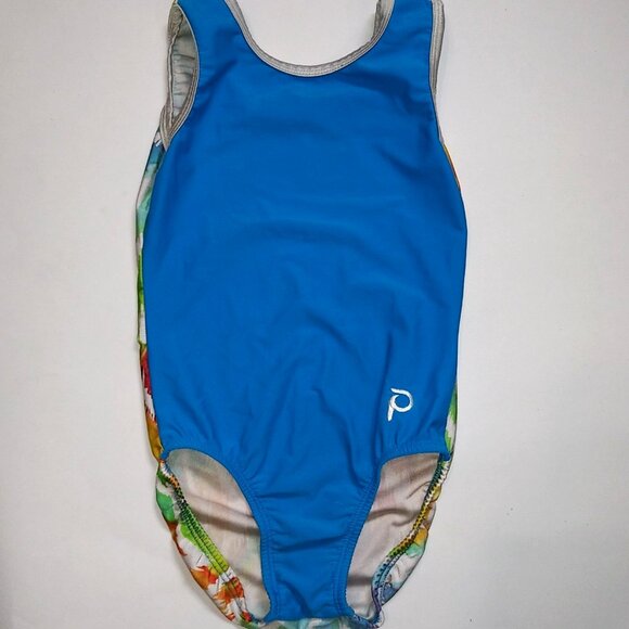 Plum Practicewear Gymnastics Leotard Abstract neon pastel Print Child Large CL - Picture 1 of 4